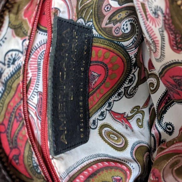 🌟Americana By Sharif Red Pebbled & Brown Leather Crossbody🌟 - Picture 9 of 16